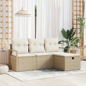 Kerti Kanapé Szett 4 pcs bézs és krémszínű 175 x 117 x 85 cm
