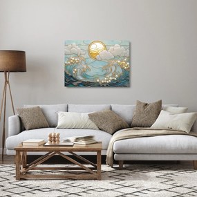 Üveg kép - 3D gyöngyök az óceánban (70x50 cm)