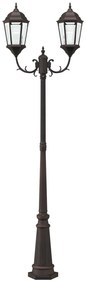 Kerti Lámpaoszlop 2-Lámpás E27 Bronz 235 cm Alumínium