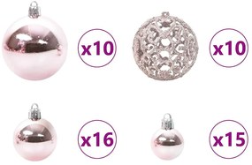 Műfenyő, előre világított karácsonyfagolyó készlettel 240 cm