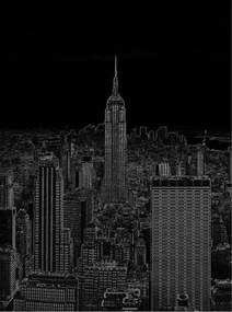 Fotótapéta New York éjszaka Empire State vinyl 184x254 +ragasztó