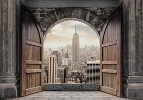 Fotótapéta Flizelin város Szuper 3D Hatás ablak ragasztó ingyen Ragasztó