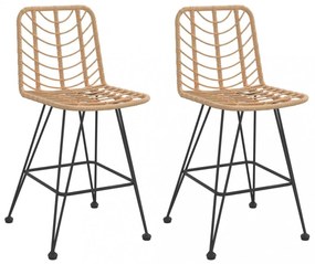 2 db bárszék polietilén rattan és acél 45 x 56 x 103,5 cm