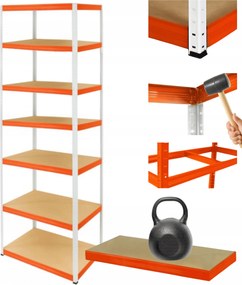 Tárolószekrény fém állvány Helios 270x90x35cm 7Px175kg Tömör Magas