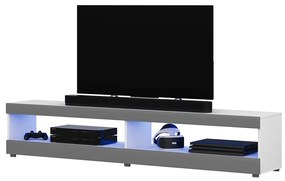 Tv szekrény/asztal Violett 140 (világítással) (fehér + szürke). 1098642