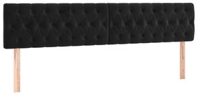 fekete bársony LED-es fejtámla 200 x 7 x 78/88 cm