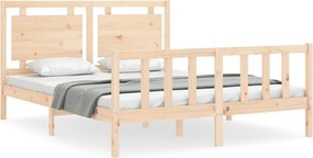 vidaXL tömör fa ágykeret fejtámlával King Size