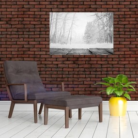 Kép - Fából készült móló télen (90x60 cm)