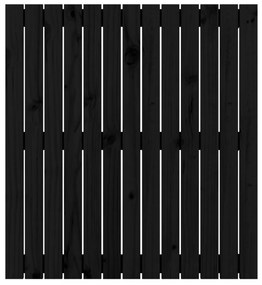 fekete tömör fenyőfa fali fejtámla 82,5x3x90 cm