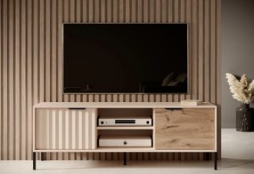 RAME 2 TV asztal, 153,1x53,4x39,5, fekete/tölgy artisan