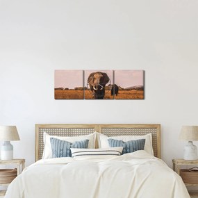 Kép - Az elefánt érkezése (órával) (90x30 cm)