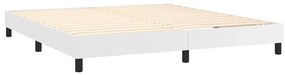 fehér műbőr rugós ágy matraccal és LED-del 160x200 cm