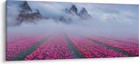 Kép - Tájkép tulipánmezőkkel (120x50 cm)