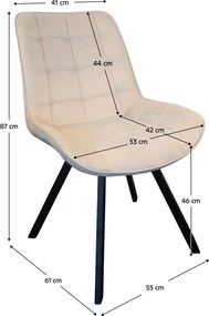 Étkezőszék, bézs Velvet szövet/fekete, SAMIRA