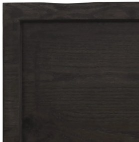 sötétbarna kezelt tömör tölgyfa asztallap 140x60x(2-6) cm