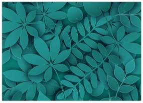 Kép - Türkiz levelek (70x50 cm)