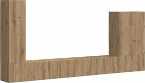 vidaXL TV falit kabinet szett Falra szerelhető 6 pcs Artisan tölgy