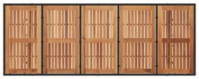 9 darabos kerti étkezőszett fekete poly rattan akáciából