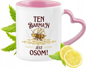 Csapos Bögre Rózsaszín Szív Alakú Füllel Kávé Ajándék