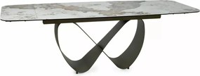 Infinity bővíthető étkezőasztal kerámia fényes fehér/réz 160-240 cm