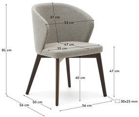 Bézs kárpitozott étkezőfotel Darice – Kave Home