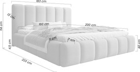 Aura kárpitozott ágy 160x200 ágyneműtartóval - bézs bouclé Quelle 03