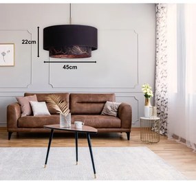 Duolla - Csillár zsinóron NANTES 1xE27/15W/230V á. 45 cm fekete/réz