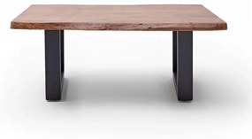 CARTAGENA dohányzó asztal akácfa 110x70cm - U alakú antracit szürke lábbal - Dió