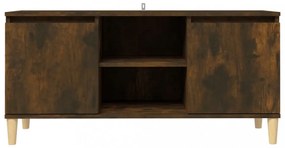 füstös tölgy színű TV-szekrény tömör falábakkal 103,5x35x50 cm