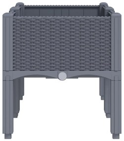 vidaXL kékszürke PP rácsos kerti ültetőláda 80 x 40 x 42 cm