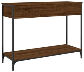 barna tölgyszínű szerelt fa tálalóasztal 100 x 34,5 x 75 cm