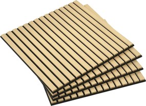 HOMCOM 4 db Akusztikus Panel 60 x 60 x 2.1 cm Falpanel Fából Készült Akusztikus Lemezek Falfelületként Zajvédelemhez Zajszigeteléshez Stúdióhoz Irodáh