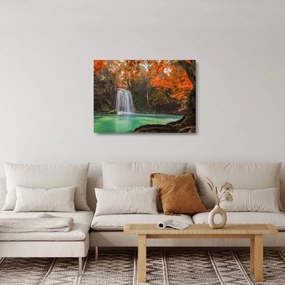 Üveg kép - Vízesés Thaiföldön (70x50 cm)