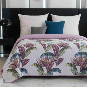 Ágytakaró TROPIC fehér / rózsaszín Méret: 220 x 240 cm