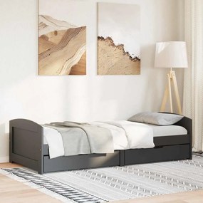 Napozóágy 2 fiókkal matrac nélkül IRUN Fekete 90x200 cm
