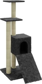 vidaXL sötétszürke macskabútor szizál kaparófákkal 92 cm