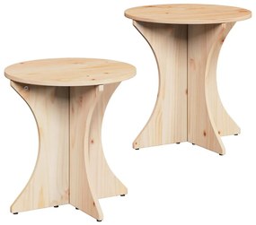 Dohányzóasztal 2 pcs Természetes 46 x 46 x 47 cm Tömör fenyőfa