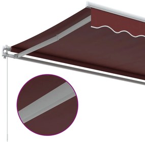 burgundi vörös kézzel kihúzható napellenző 350 x 250 cm