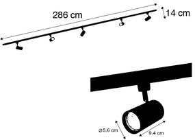 Modern 1 fázisú sínrendszer 5 Wifi GU10 sötét bronzzal - Jeana