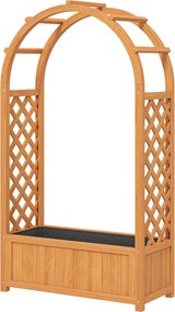 Outsunny Magaságyás Rácsos Tetővel, Facserép, Kert Rács 83x36x145cm Kert, Erkély, Terasz, Virágbox Futónövényekhez, Szőlőnövényekhez, Virágokhoz | Aos