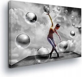 Vászonkép 100x75 Tánc balerina mozgás kecsesség gömb absztrakt dinamika