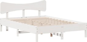 vidaXL fehér tömör fenyőfa ágy matrac nélkül 135 x 190 cm