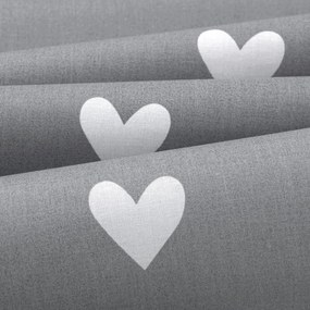 Goldea pamut párnahuzat - szívecskék, szürke alapon 40 x 40 cm