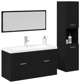 Fürdőszoba bútor szett 2 pcs Fekete tölgy 90 x 38.5 x 46 cm