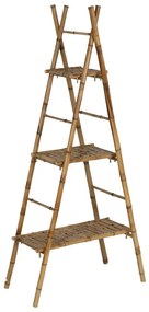 Natúr színű bambusz polcos állvány 78x165x40 cm Manali – Ixia