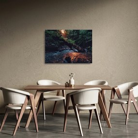 Hegyi folyó képe (üvegen) (70x50 cm)