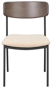 Krémszínű-sötétbarna étkezőszék szett 2 db-os Maymont – Rowico