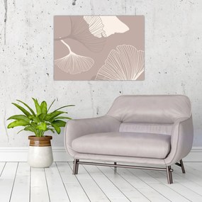 Üveg kép - Bézs színű levelek N⁰1 (70x50 cm)