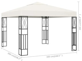 Krémszínű pavilon 3 x 3 m