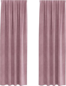 vidaXL Sötétítő függönyök 2 pcs Sötét rózsaszín 140 x 245 cm Bársony